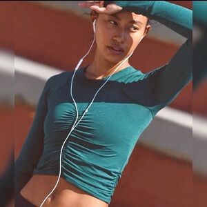 FP Movement Tempo Ruched Long Sleeve Top NWT Size M Free People shirt